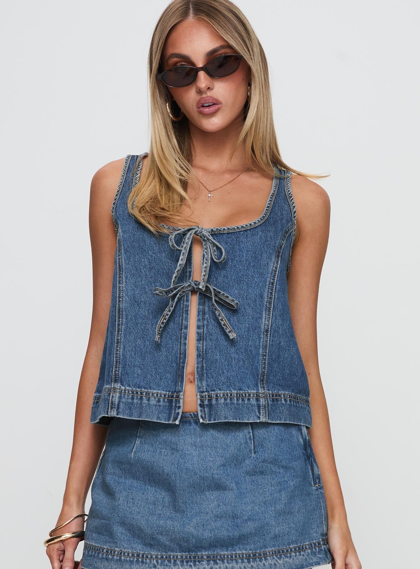 Mila Denim Tie-Front Co-Ord Set
