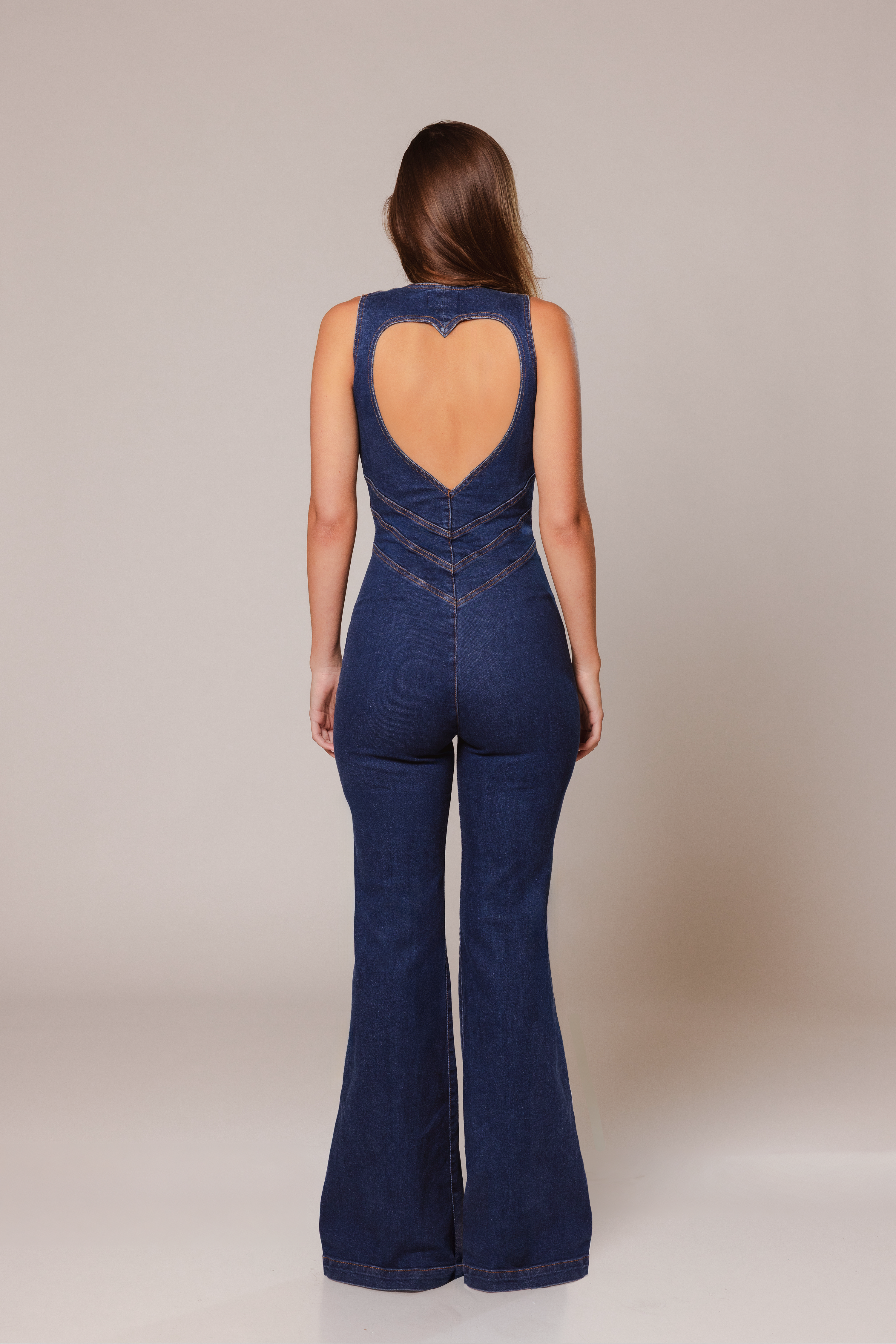 Valentina Denim Heart Back Jumpsuit