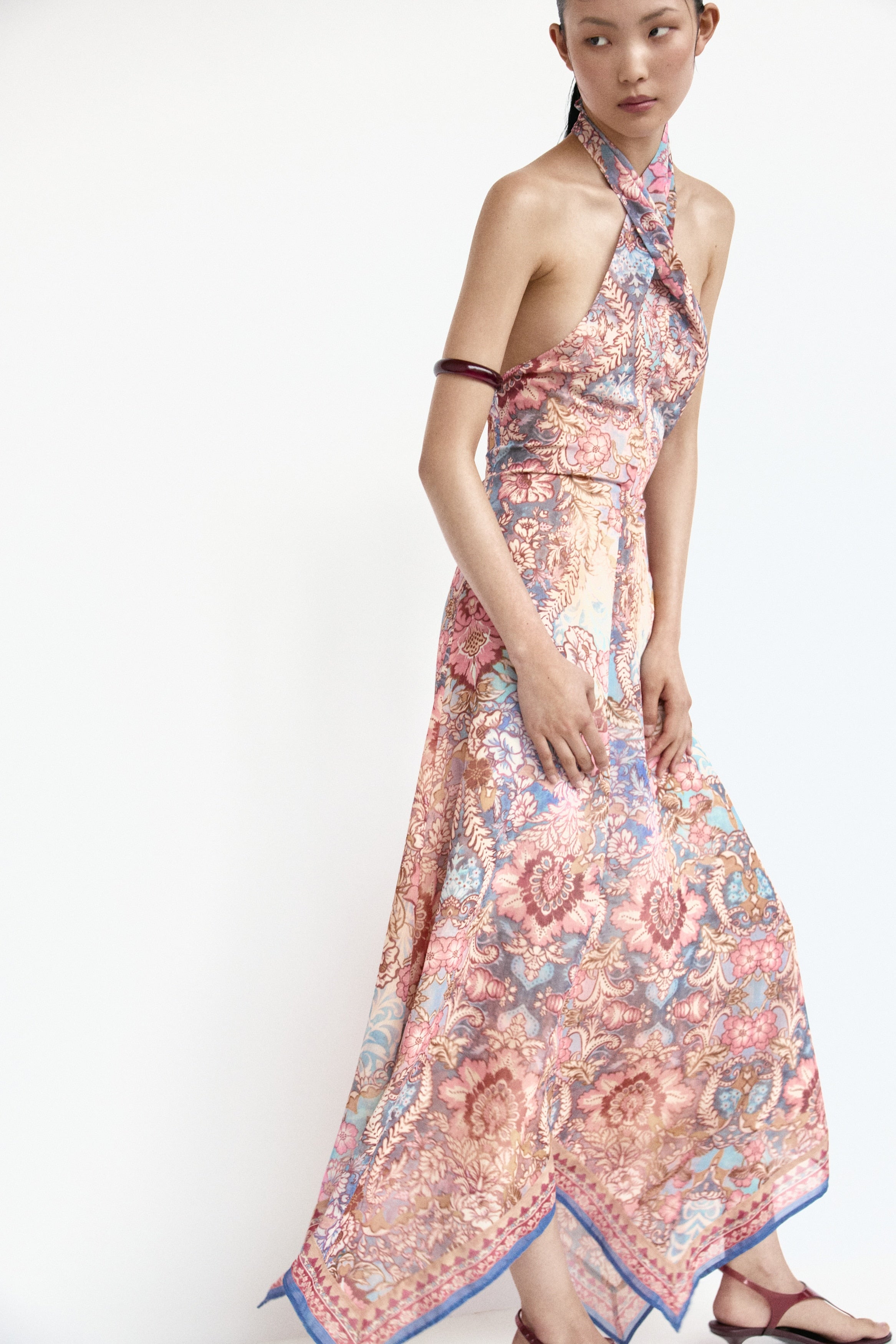 Sienna Floral Halter Maxi Dress