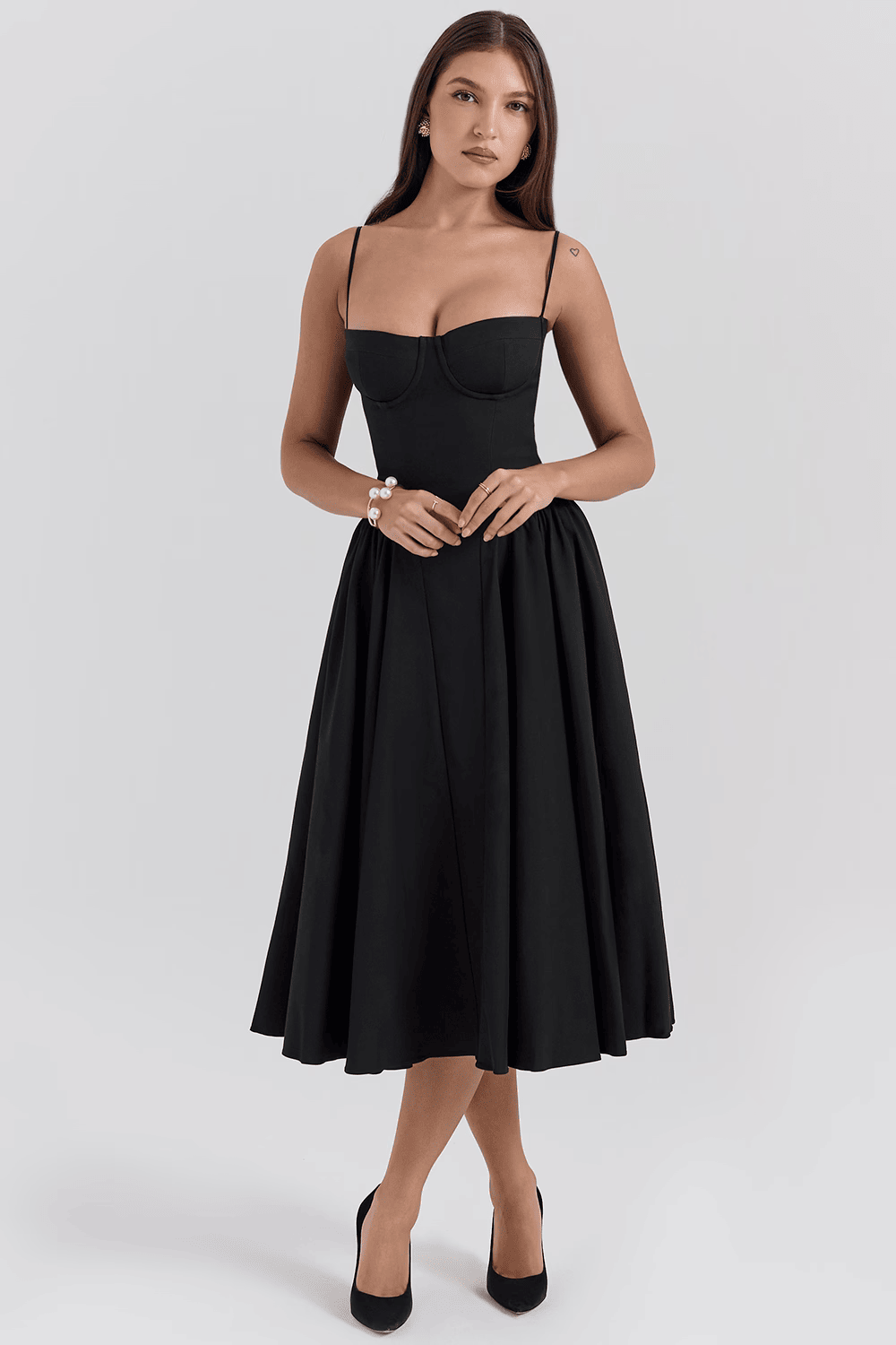 ELENA STRUCTURED MIDI DRESS