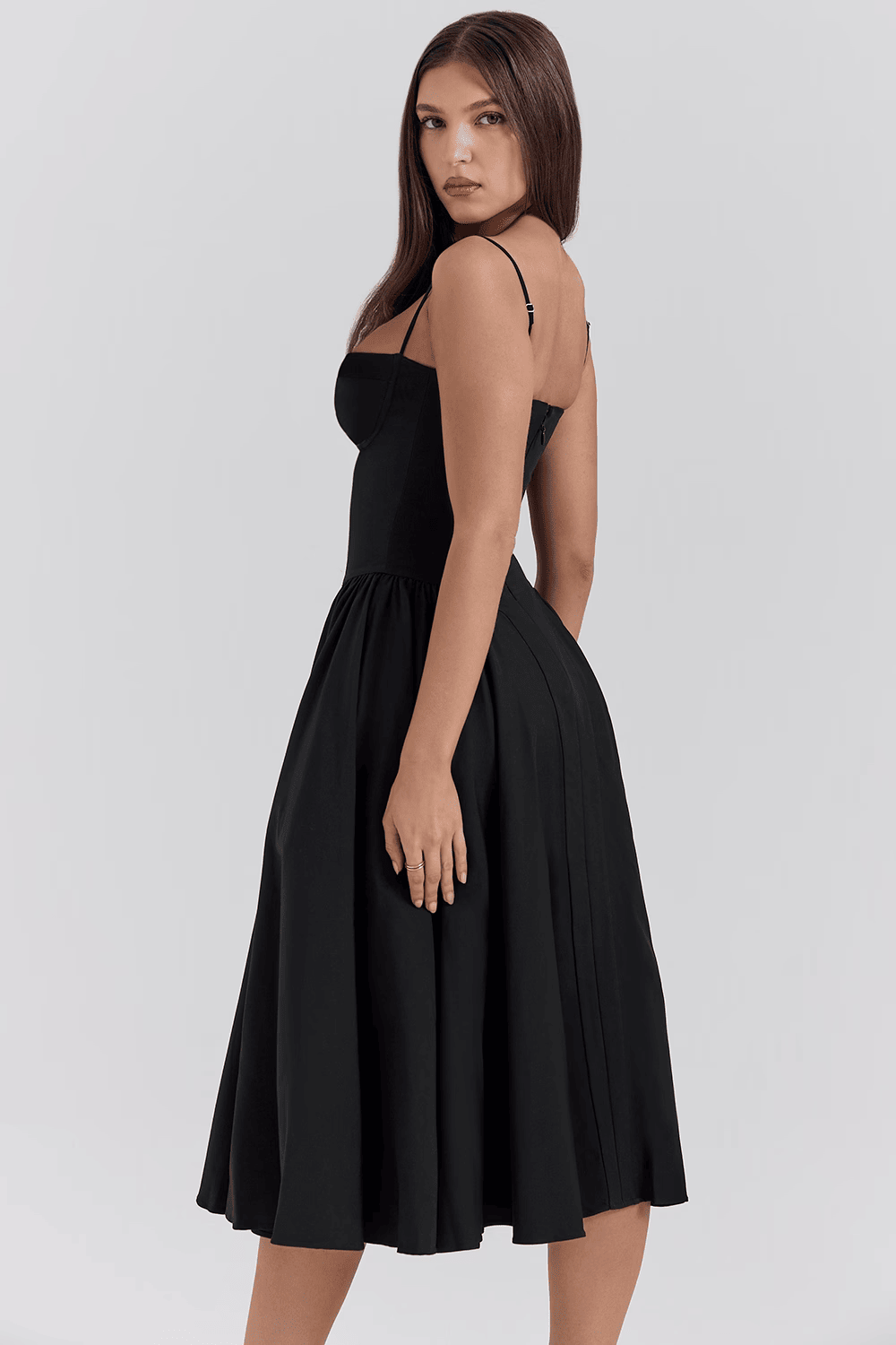 ELENA STRUCTURED MIDI DRESS