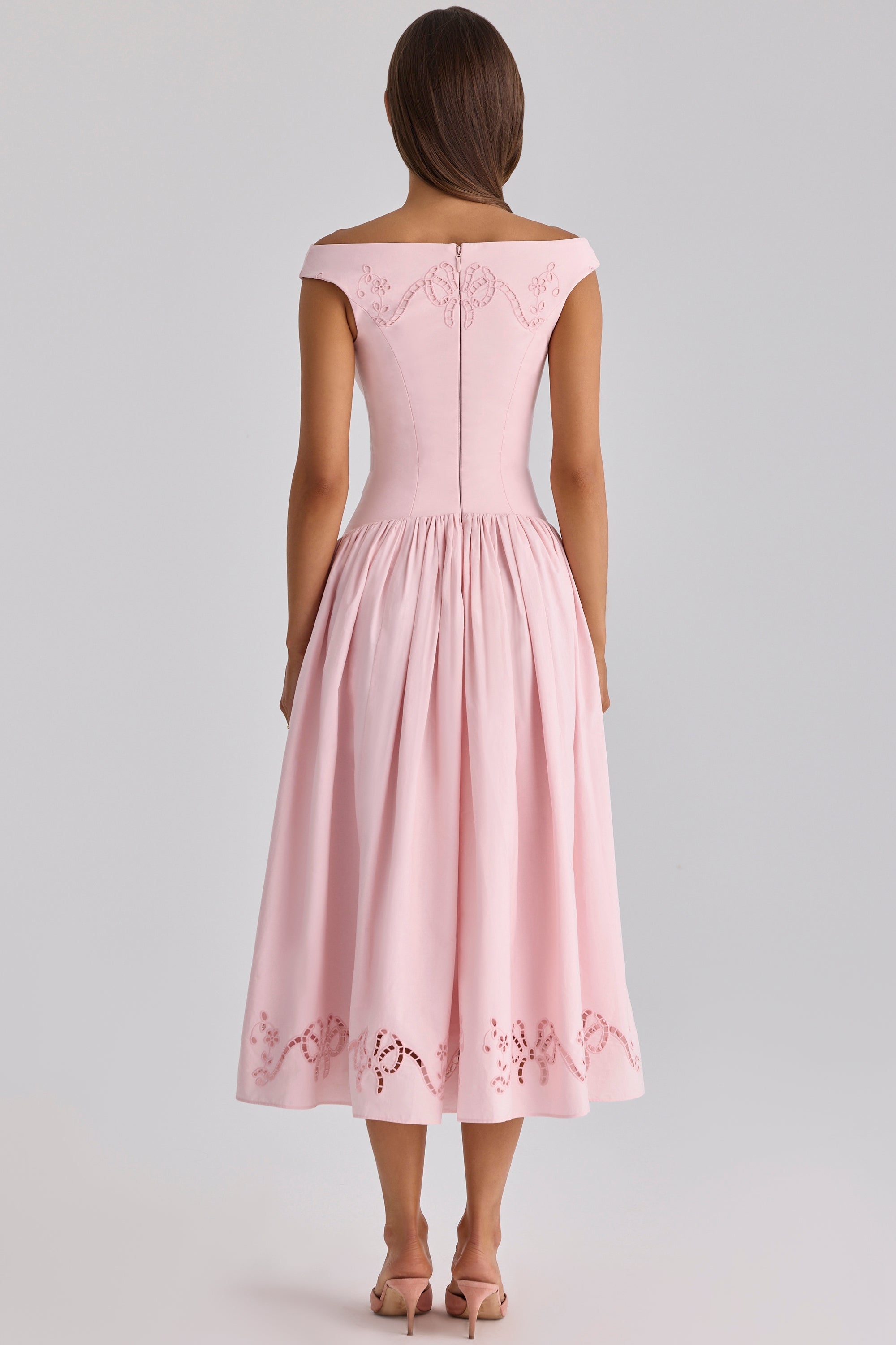 Elara Bardot Midi Dress