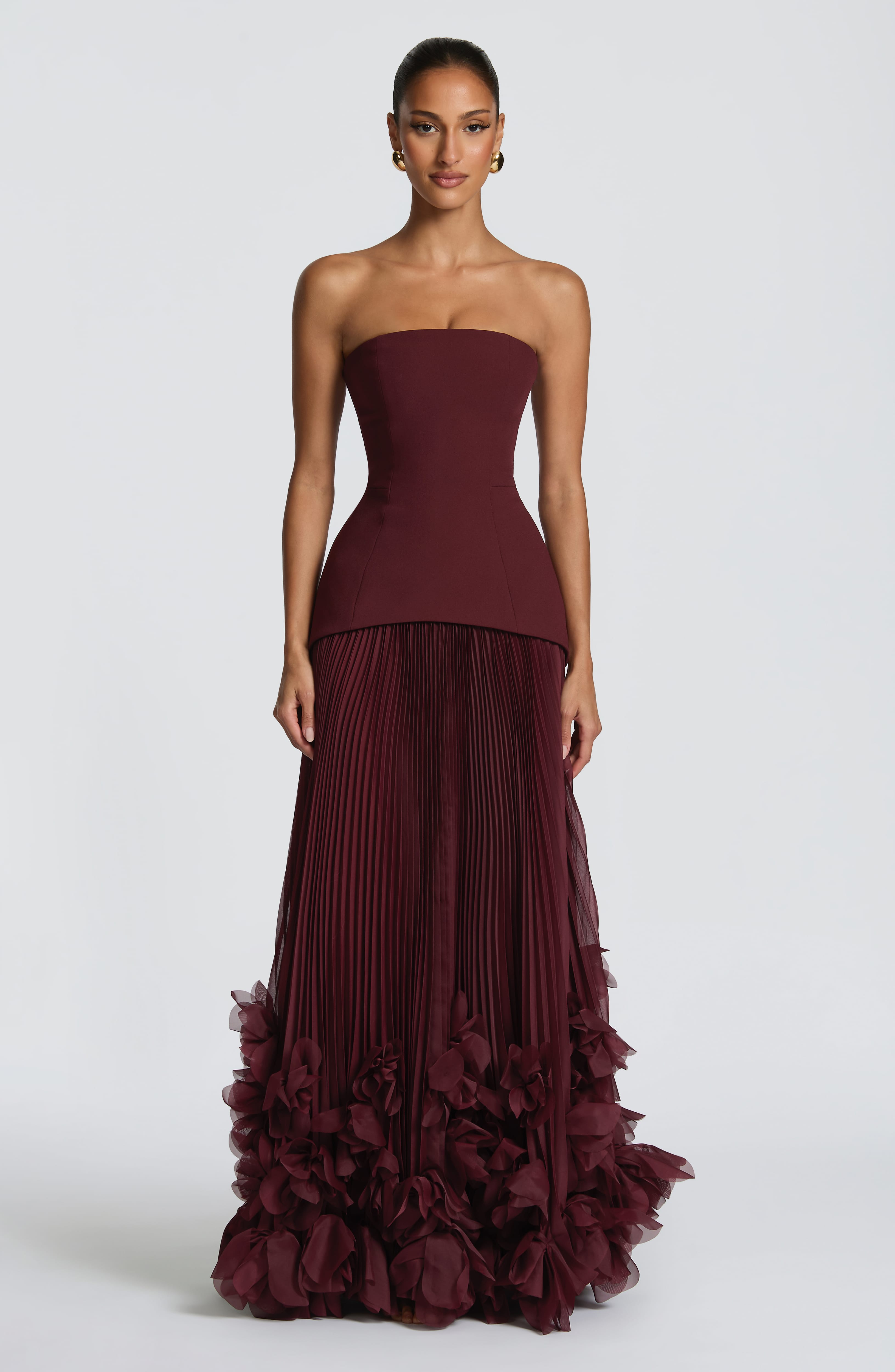 Seraphina Floral Pleated Gown