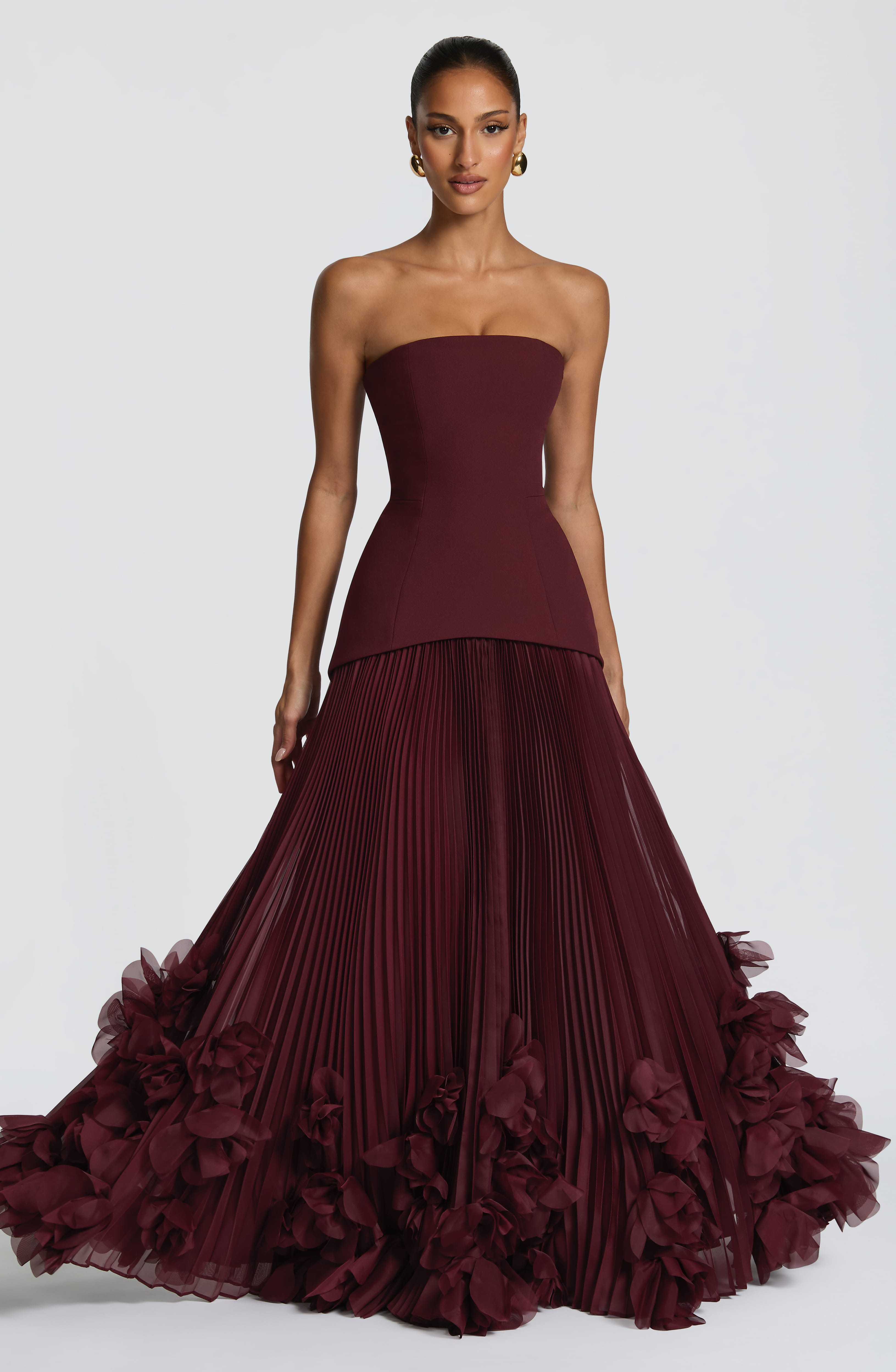 Seraphina Floral Pleated Gown