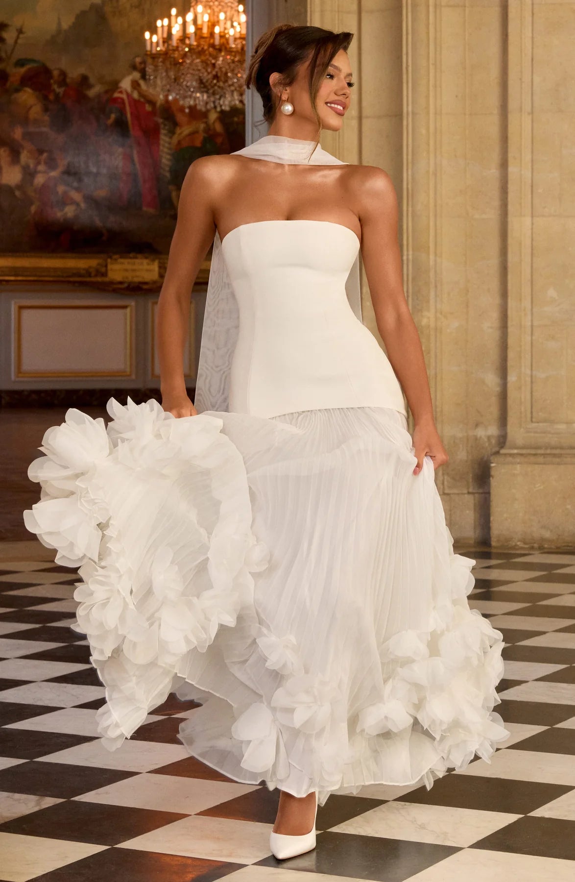 Seraphina Floral Pleated Gown