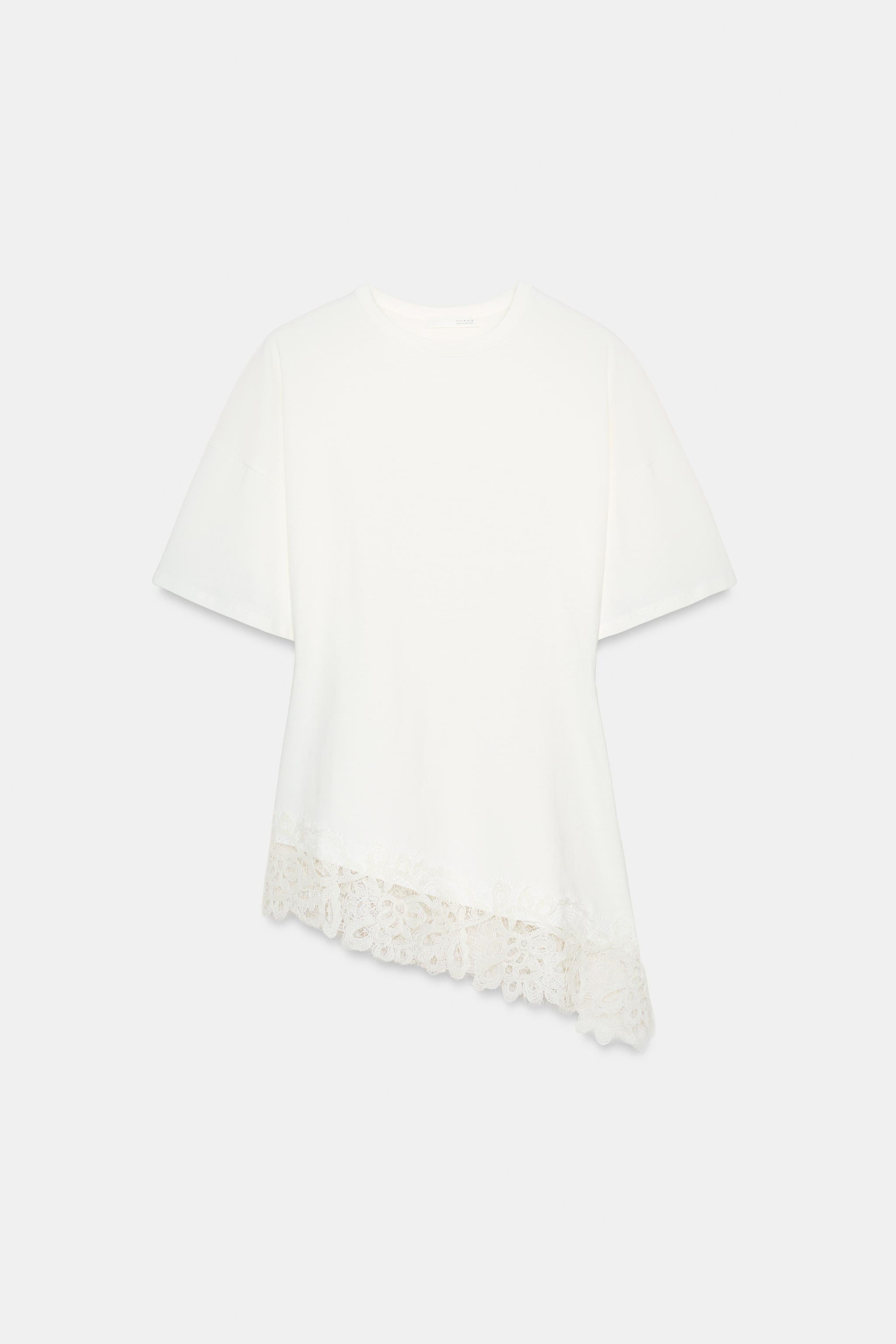 Lace Hem Oversized T-Shirt