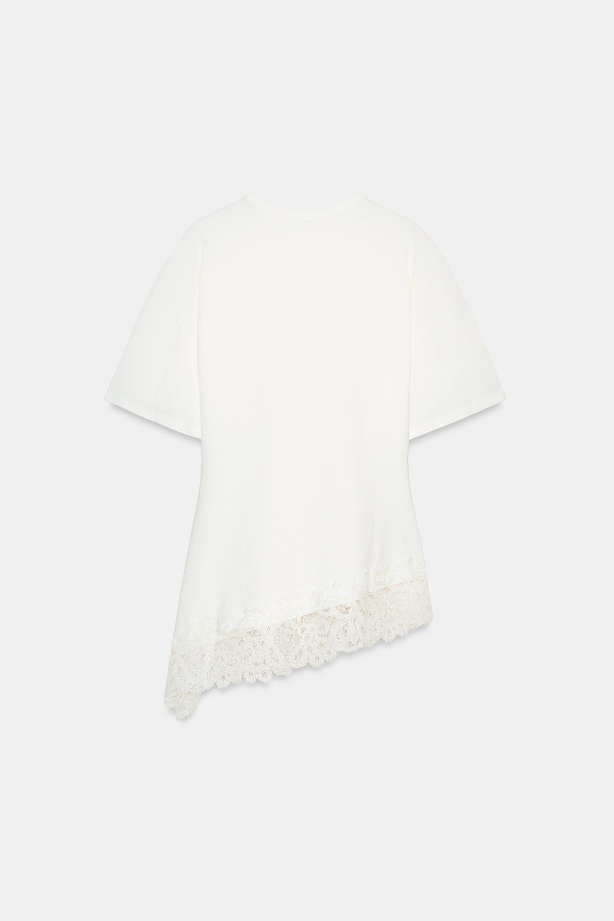 Lace Hem Oversized T-Shirt
