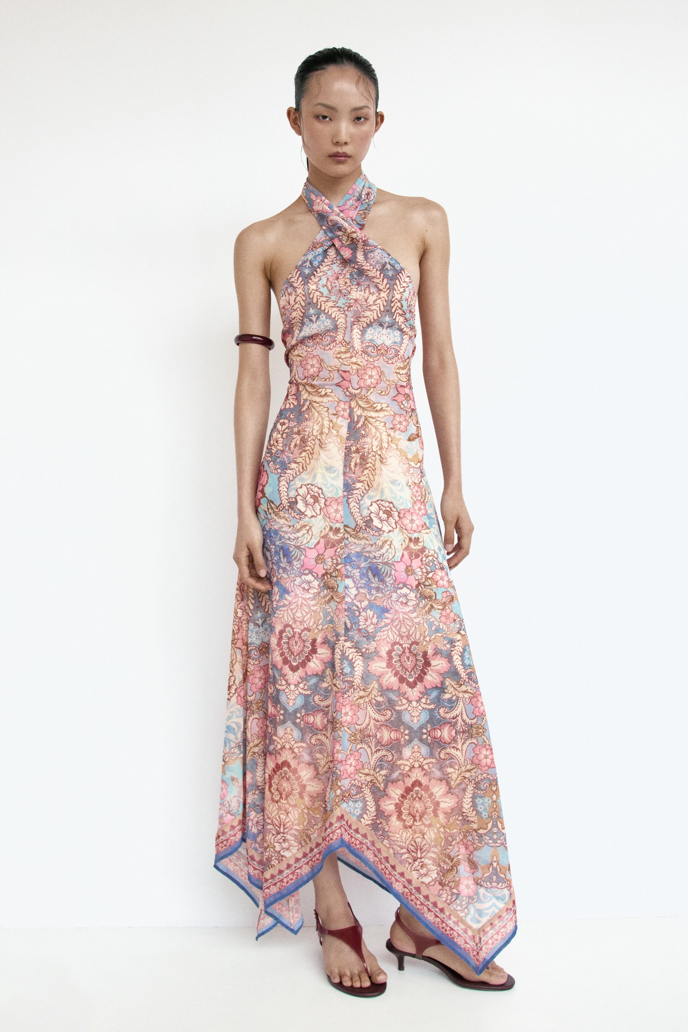 Sienna Floral Halter Maxi Dress