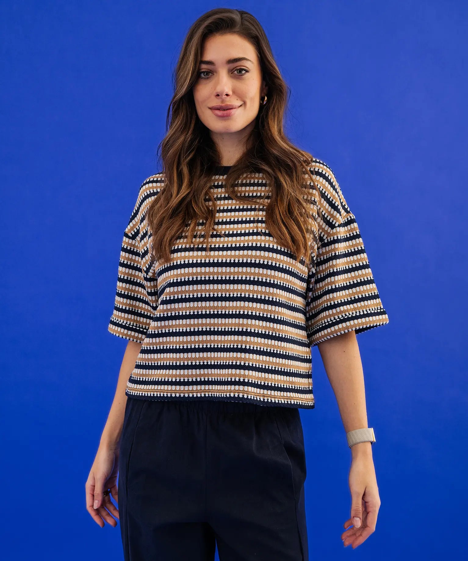 NOVA TEXTURED STRIPE TOP