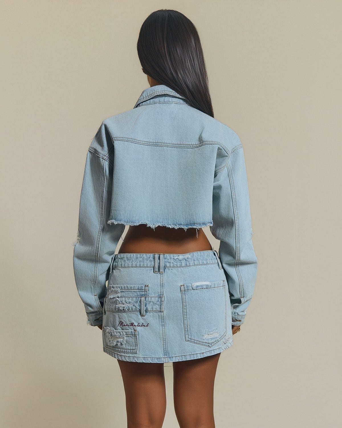 The Esha Cropped Denim Jacket