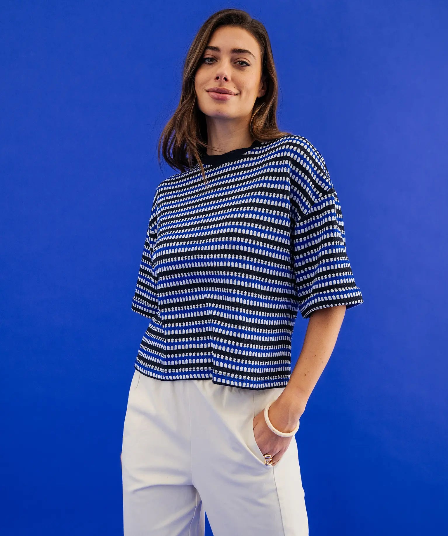 NOVA TEXTURED STRIPE TOP