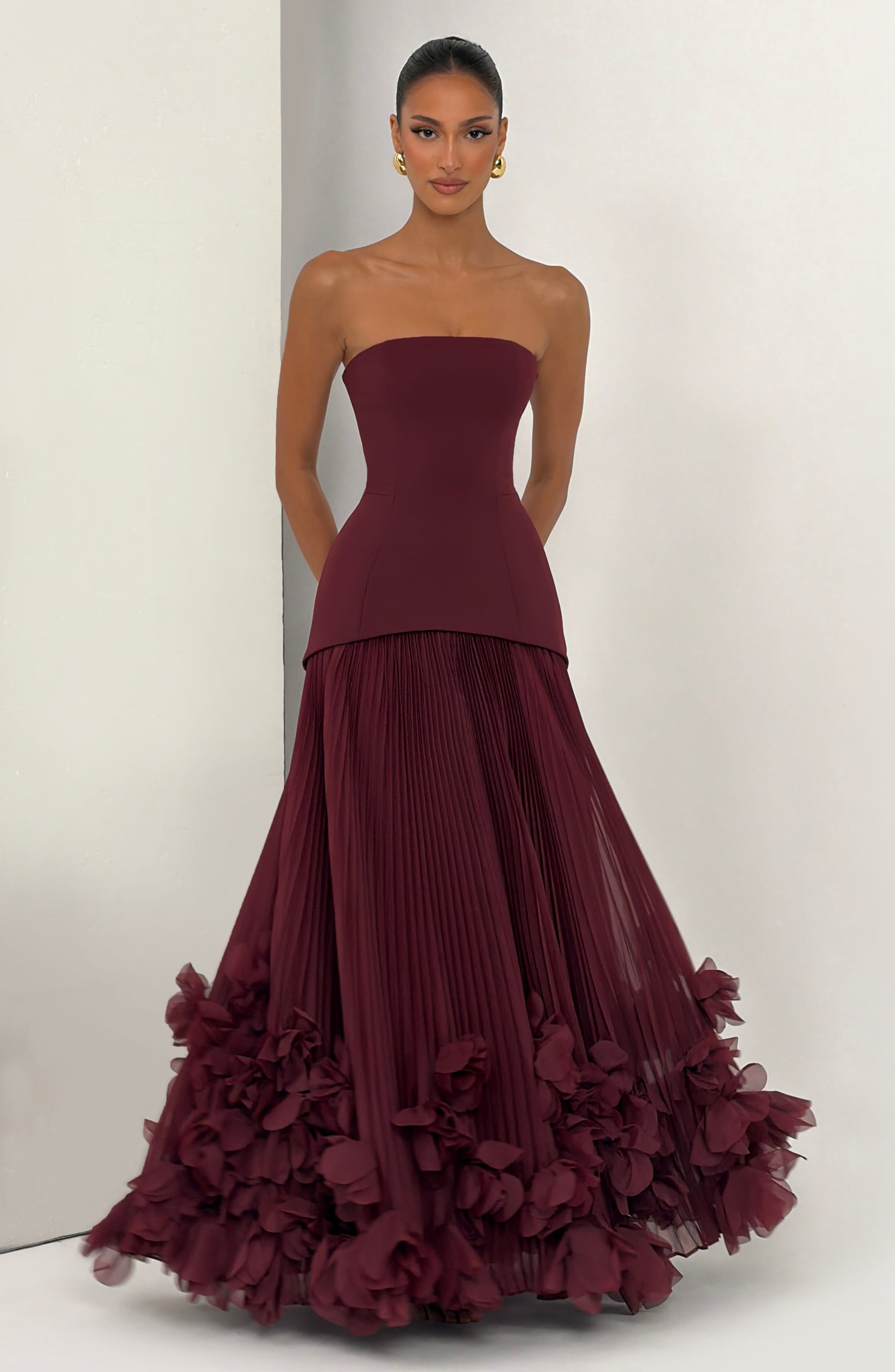 Seraphina Floral Pleated Gown