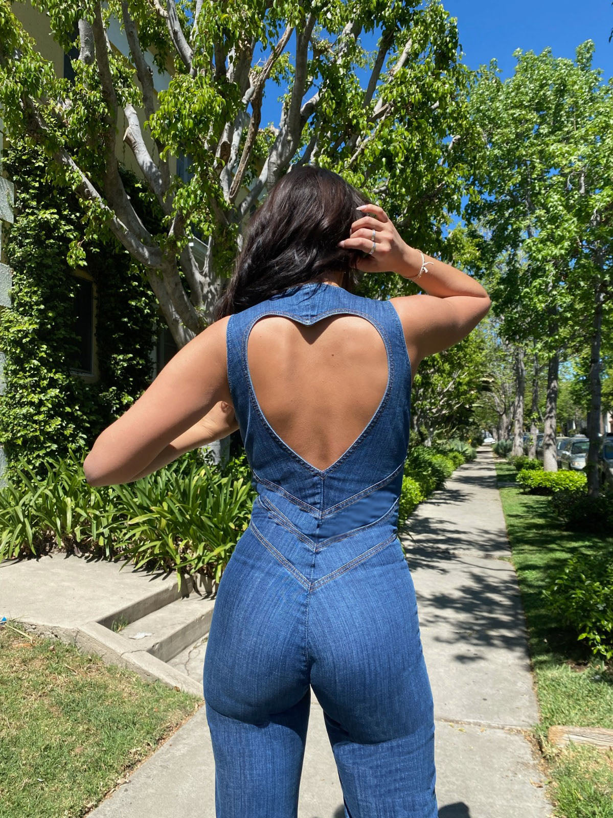 Valentina Denim Heart Back Jumpsuit