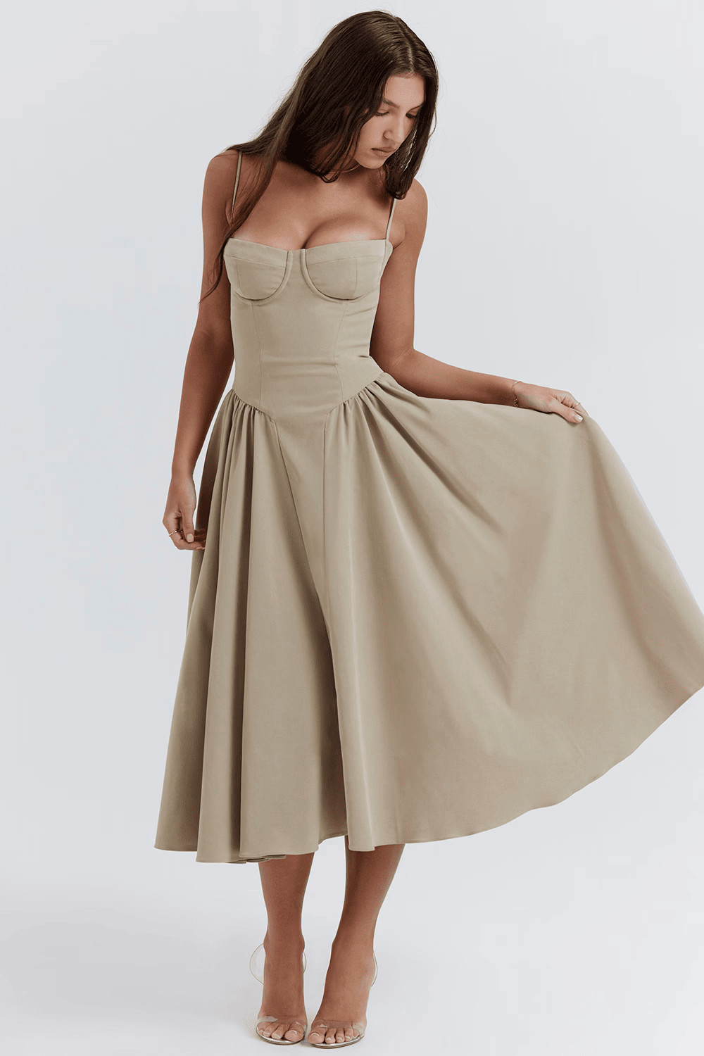 ELENA STRUCTURED MIDI DRESS