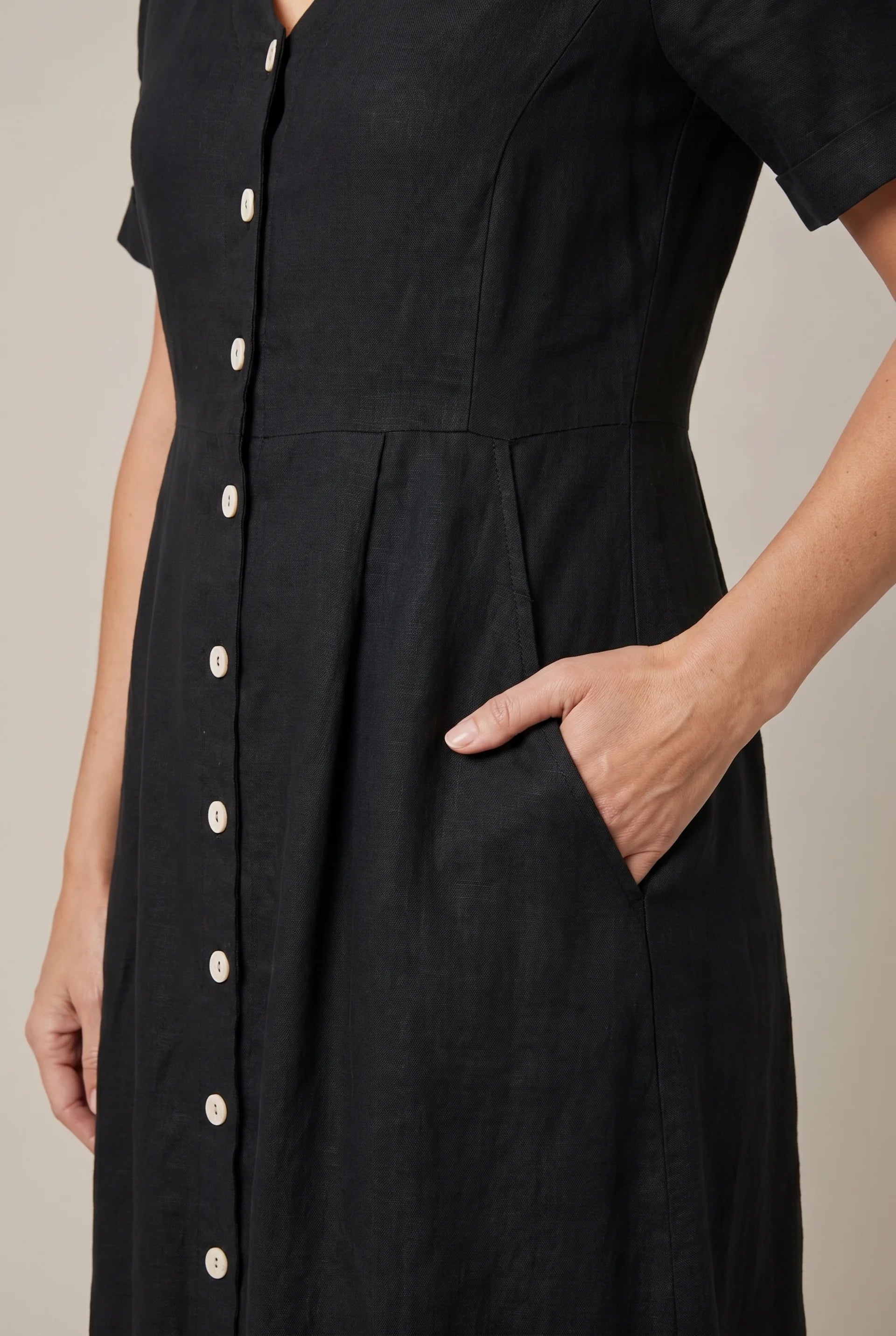 Liora Cotton Linen Midi Dress