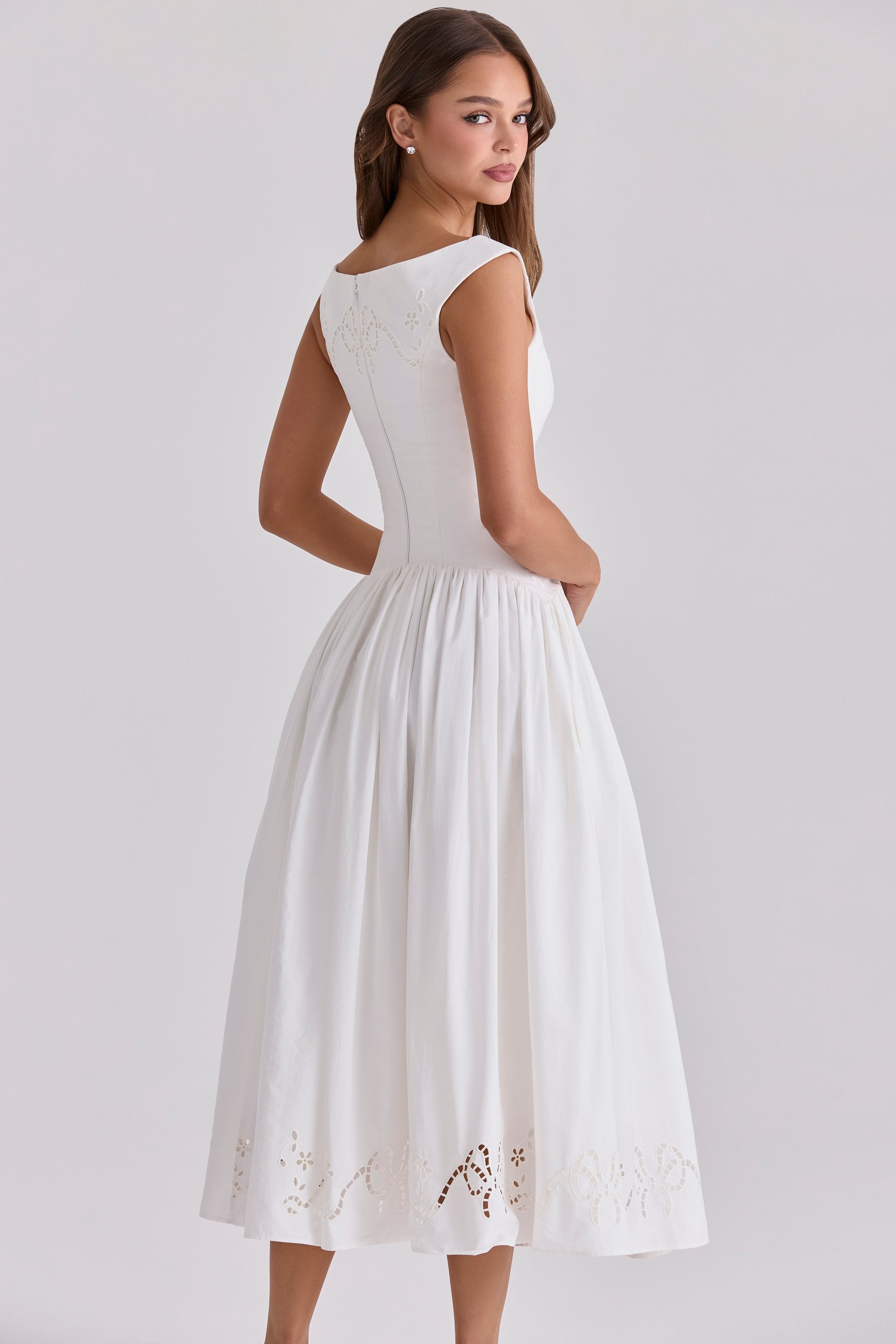 Elara Bardot Midi Dress