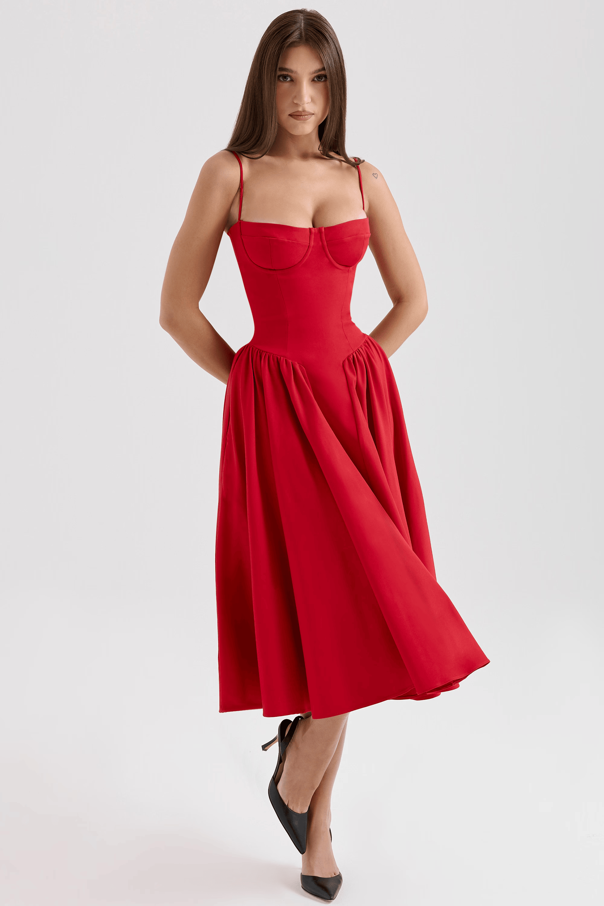 ELENA STRUCTURED MIDI DRESS