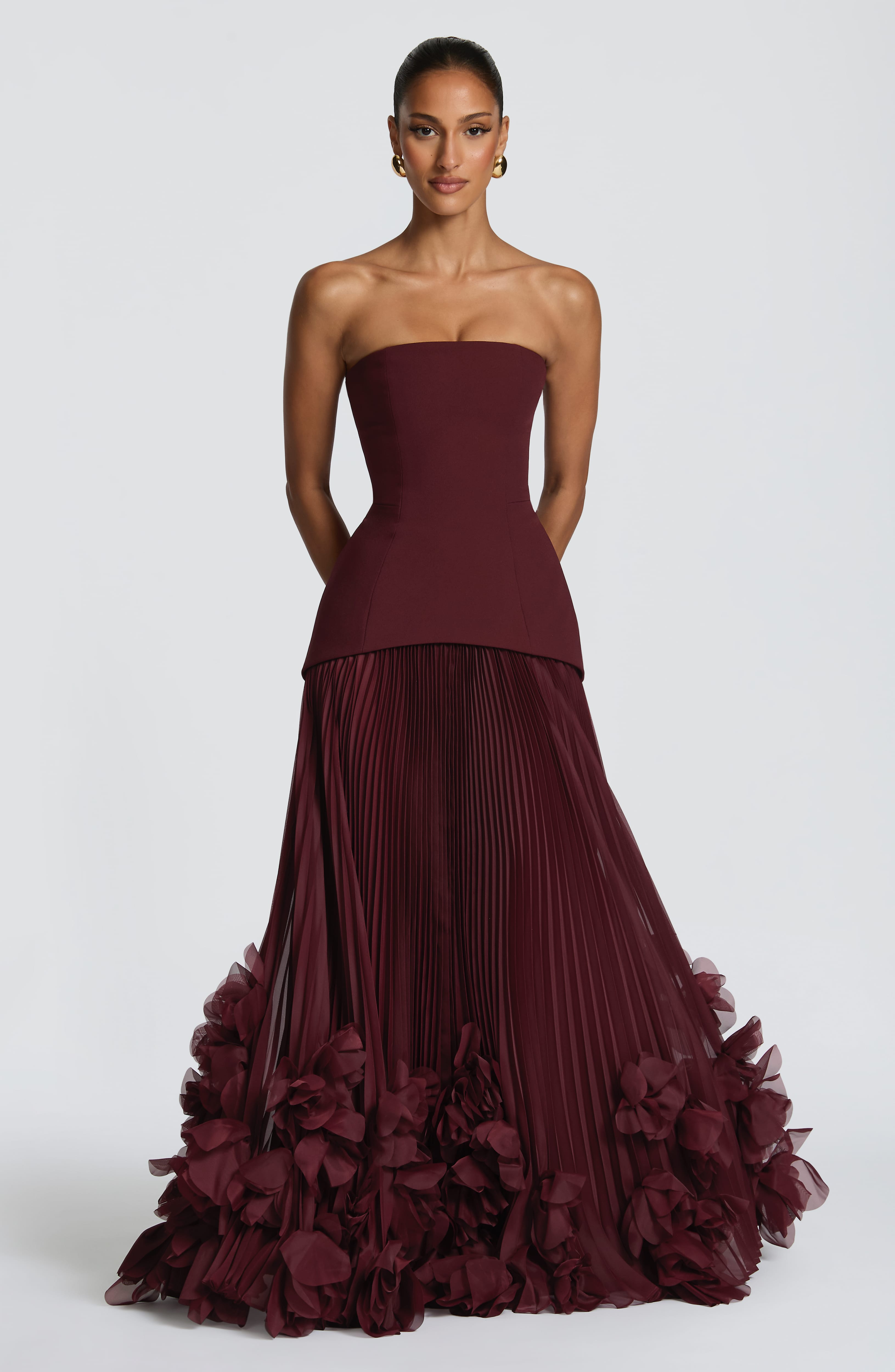 Seraphina Floral Pleated Gown