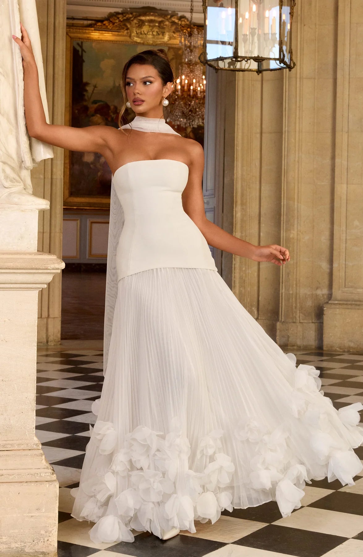 Seraphina Floral Pleated Gown