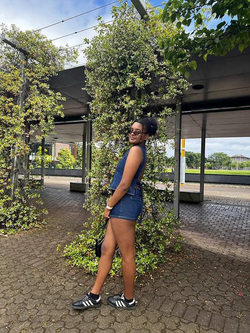 Aria Denim Skort Set