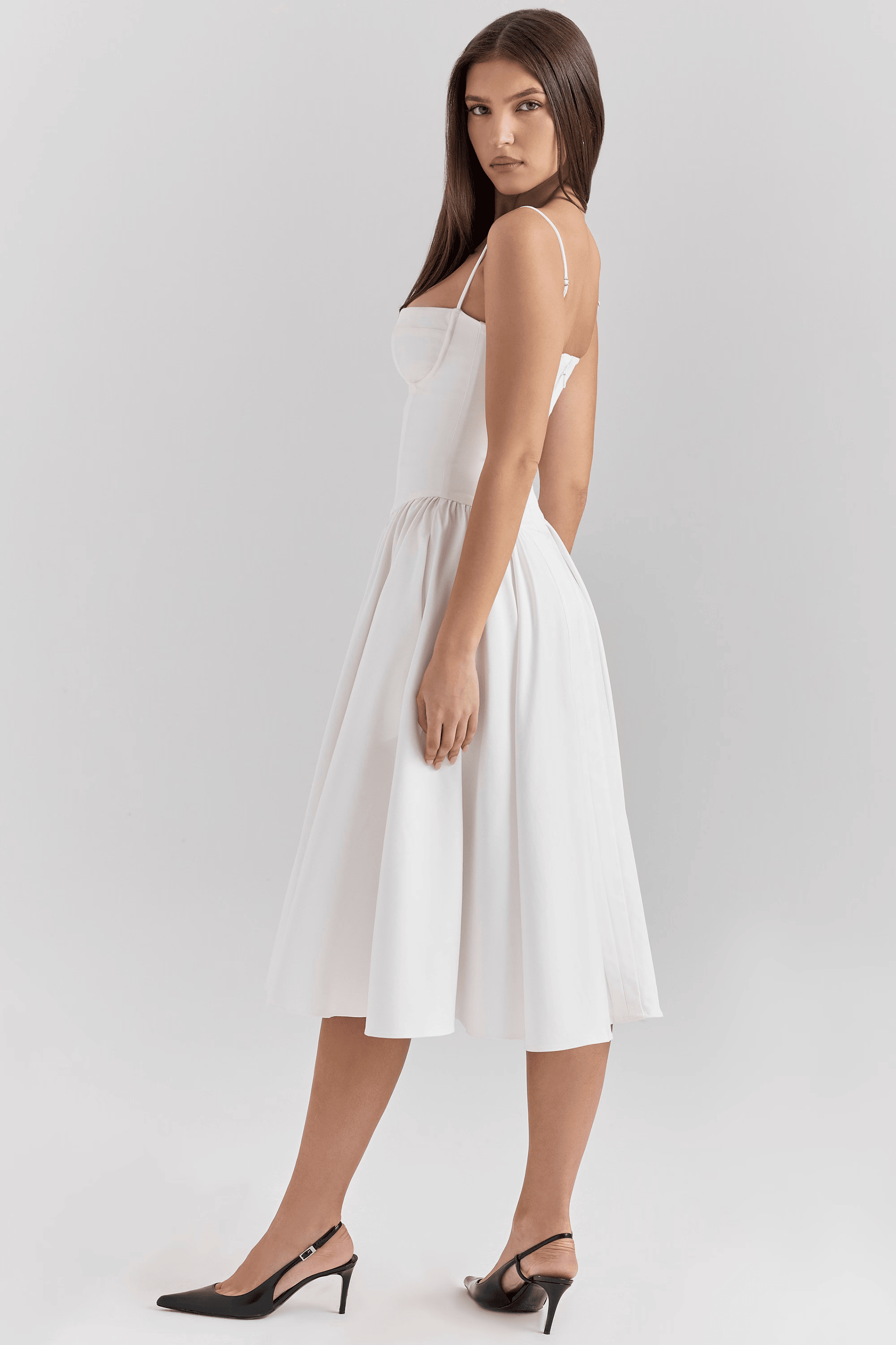 ELENA STRUCTURED MIDI DRESS